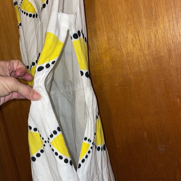 •CYNTHIA ROWLEY•WHITE/YELLOW/BLACK SUN DRESS SIZE 8 - Picture 9 of 10